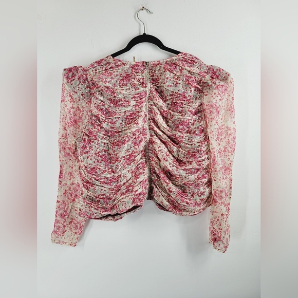 NWT Anthropologie LetMeBe Ruched Floral Blouse, Top 1X - Picture 7 of 7